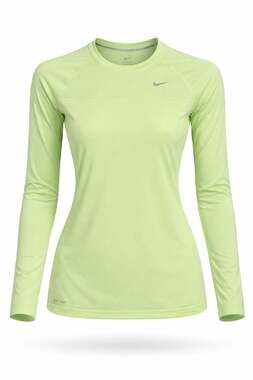 Nike Dri-Fit Long Sleeve Running Activewear Tee in Neon Yellow